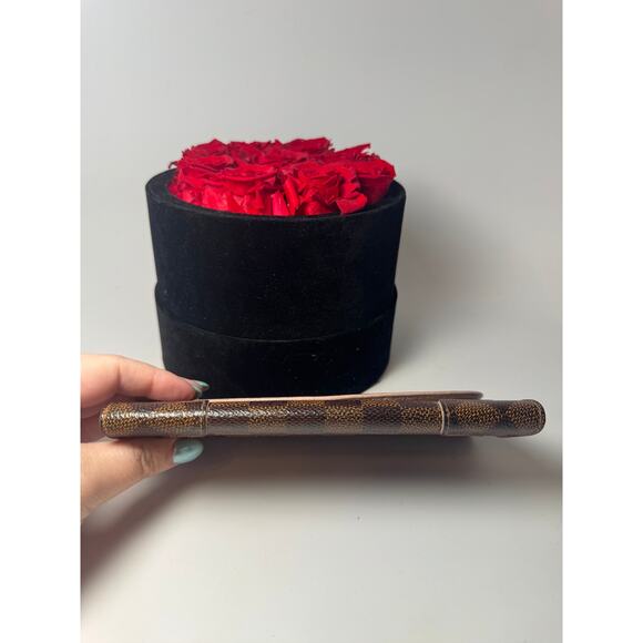 Louis Vuitton Damier Ebene Caissa Wallet w/Ballerine Pink Interior - Picture 16 of 16